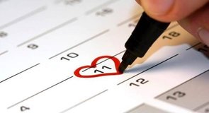 Photo de la date du calendrier avec coeur