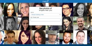 Capture d'écran de la page d'accueil de Match.com