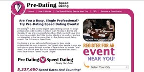 Capture d'écran de la page d'accueil de Pre-Dating.com