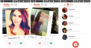 Tinder'ın kaydırma işleminin ekran görüntüsü