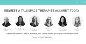 Screenshot della pagina dell'applicazione per il terapeuta di Talkspace