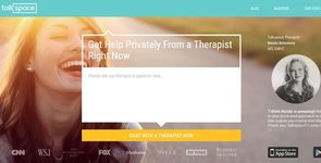 Schermata della home page di Talkspace