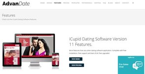 Screenshot der AdvanDate-Homepage