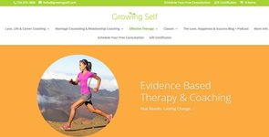 Captura de pantalla de la página de terapia Growing Self
