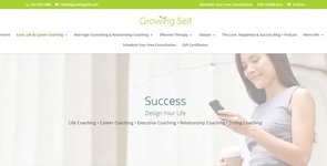 Captura de pantalla de la página de Life Coaching de Growing Self