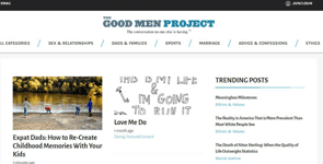 Schermata della homepage di The Good Men Project