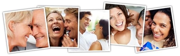 Collage de fotos de parejas felices