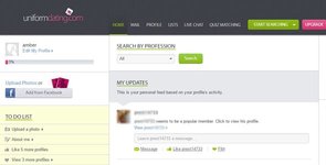 Screenshot der Benutzerhomepage von UniformDating.com