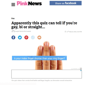 Foto van een online biseksualiteitquiz