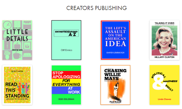 Screenshot delle pubblicazioni di Creators