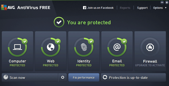 Schermafbeelding van AVG AntiVirus Free