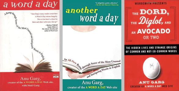 Photo d'un collage de livres écrits par Anu Garg