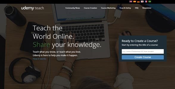 Capture d'écran de la page d'instructeur d'Udemy