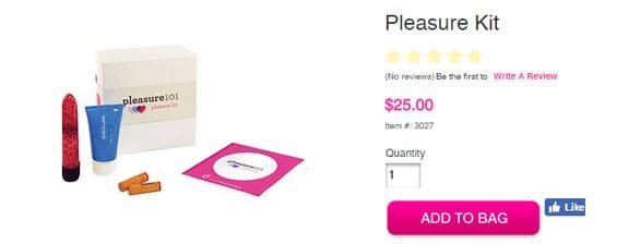 Schermata del kit di piacere Babeland