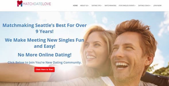 Screenshot der Match Date Love-Startseite