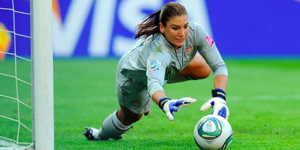 Foto von Hope Solo beim Fußballspielen