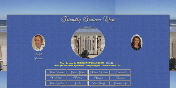 Screenshot der Homepage des Friendly Seniors Chat
