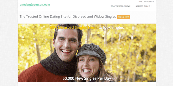 Screenshot der One Single Person-Homepage