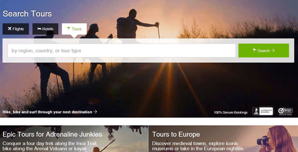 Capture d'écran de la page des visites de StudentUniverse