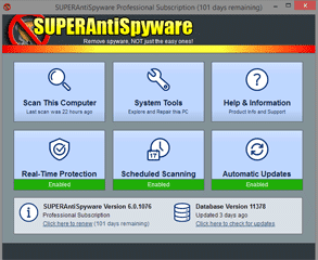 Screenshot von SUPERAntiSpyware