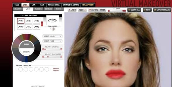 Screenshot eines TAAZ-Makeovers