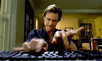 GIF von Jim Carrey beim Tippen