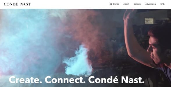 Captura de pantalla de la página de inicio de Cond Nast