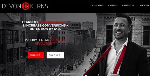 Screenshot der Website von Devon Kerns