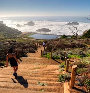 San Francisco'daki bir Milli Park olan Lands End'in fotoğrafı