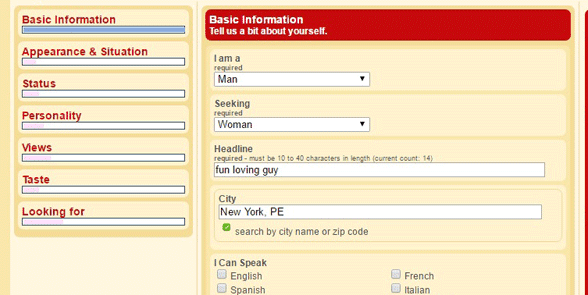 Capture d'écran d'un profil de Lonely Housewives