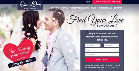 Zrzut ekranu strony głównej Matchmaking One on One