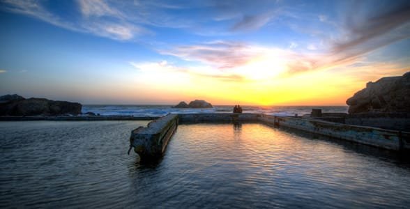 San Francisco'da bir Ulusal Park olan Sutro Baths'ın fotoğrafı