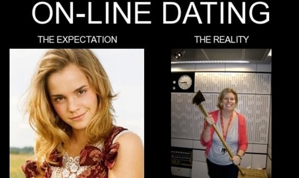 Foto van online datingverwachtingen versus realiteit