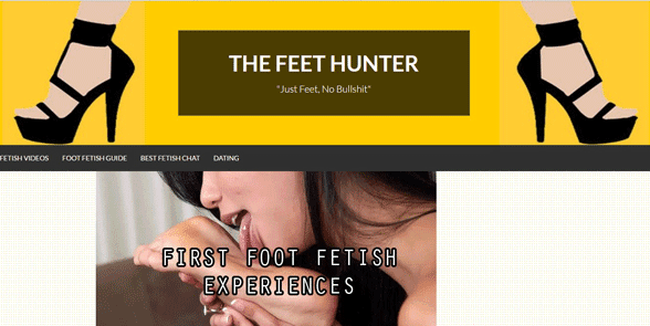 Screenshot z domovské stránky The Feet Hunter