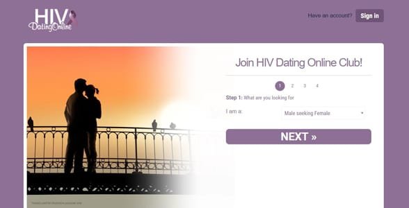 Screenshot von HIVDatingOnline