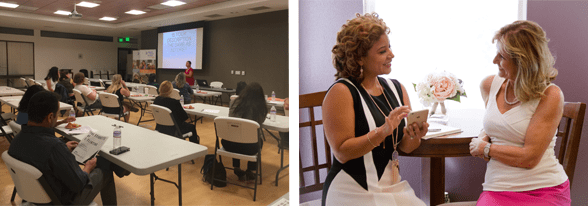Collage des séances de coaching de groupe et individuel de Michelle G.