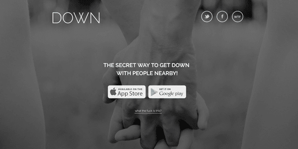 Screenshot der Down-Homepage