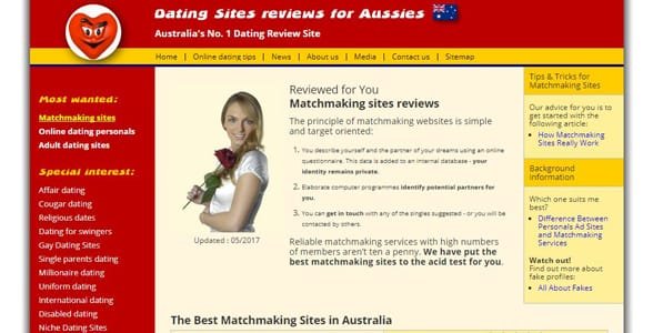 Capture d'écran de DatingSitesReviews.com.au