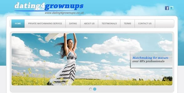 Zrzut ekranu strony głównej Dating4grownups