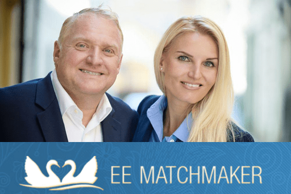 Photo de Rodney et Jitka et du logo Eastern European Matchmaker