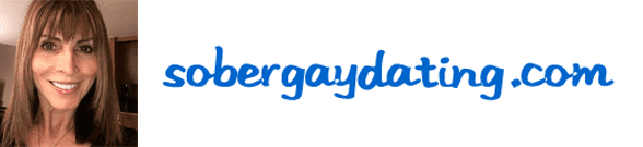 Robin DeLuca's headshot en het SoberGayDating-logo