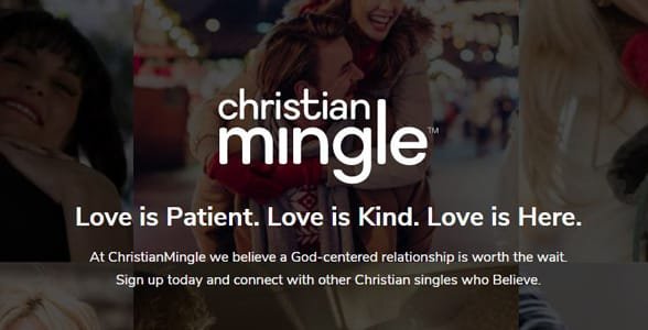Capture d'écran de la page d'accueil de Christian Mingle