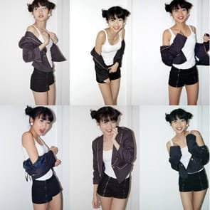 Foto van een model met verschillende poses