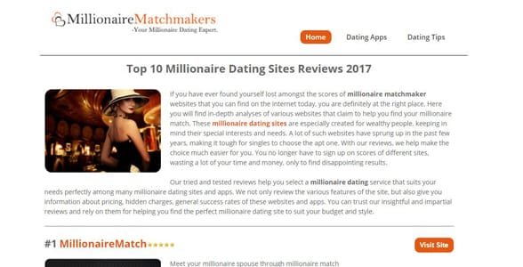 MillionaireMatchmakers.us'un ekran görüntüsü