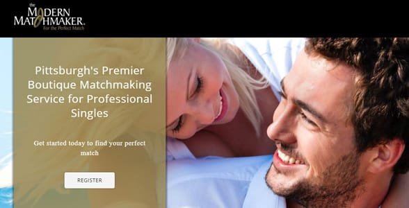 Screenshot der Homepage von Modern Matchmaker