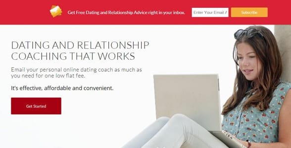 Screenshot van de homepage van DatingCoachSOS