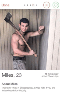 Screenshot eines Tinder-Profils