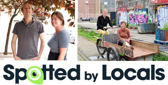 Collage de photos de Bart et Sanne van Poll et du logo Spotted by Locals
