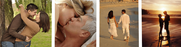 Collage de couples s'embrassant, s'embrassant et se tenant la main
