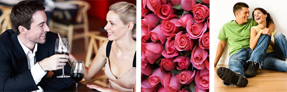 Fotocollage von Paaren bei Dates